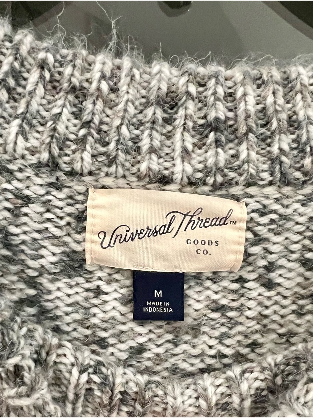 Universal Thread Gray Ruffle-Shoulder Crewneck Sweater - Picture 2 of 2